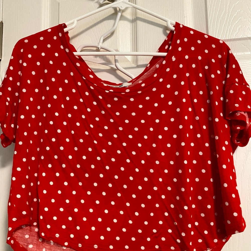 Large polka dot crop top